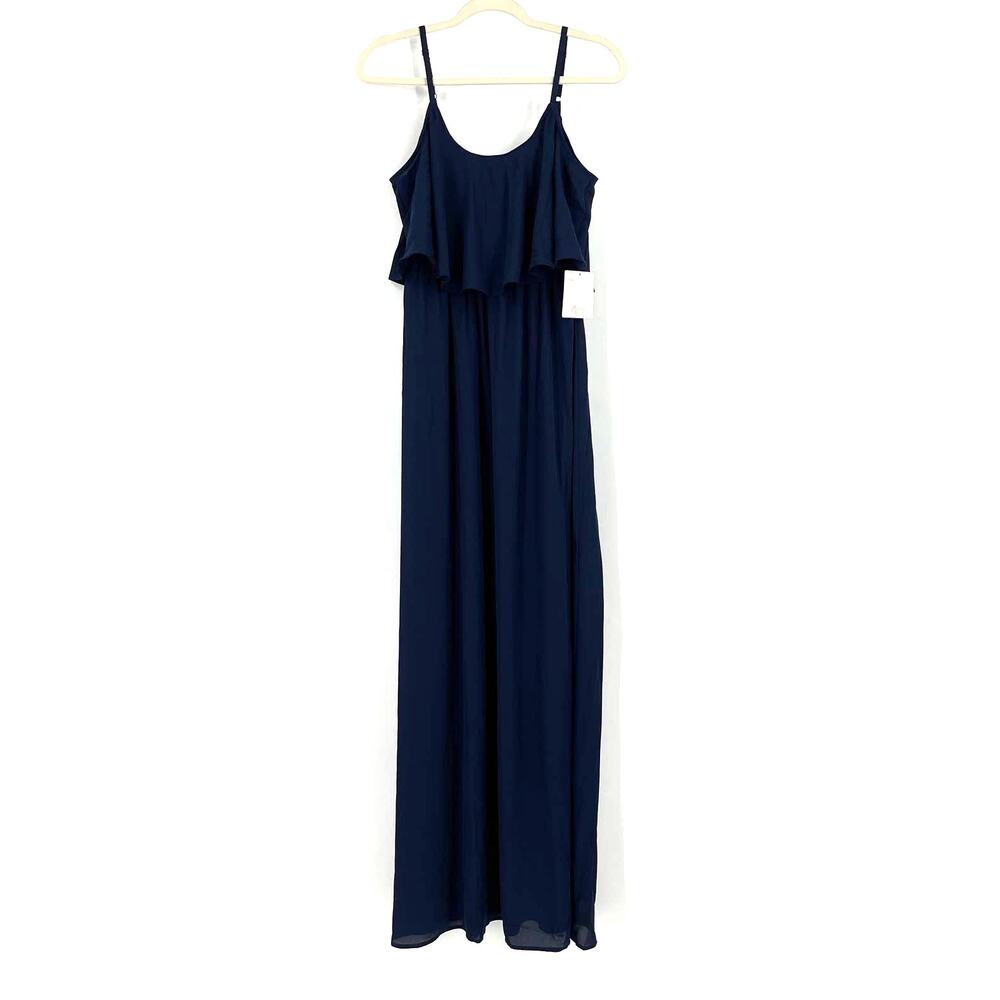Show Me Your MuMu Caitlin Ruffle‎ Maxi Dress Blue XS NWT